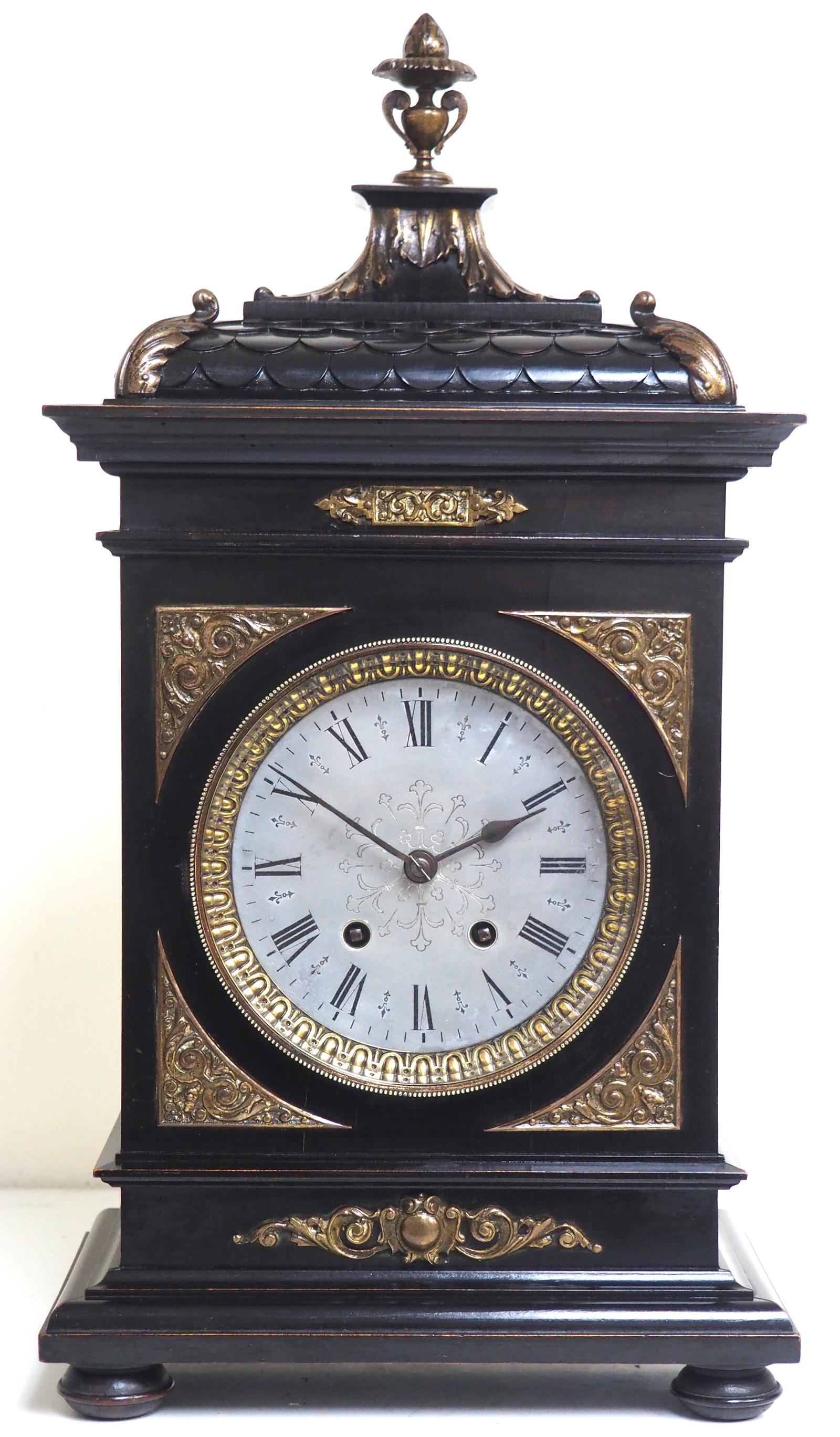Antique German Ebony 8-day Bracket Clock by Lenzkirch (1 of 13)