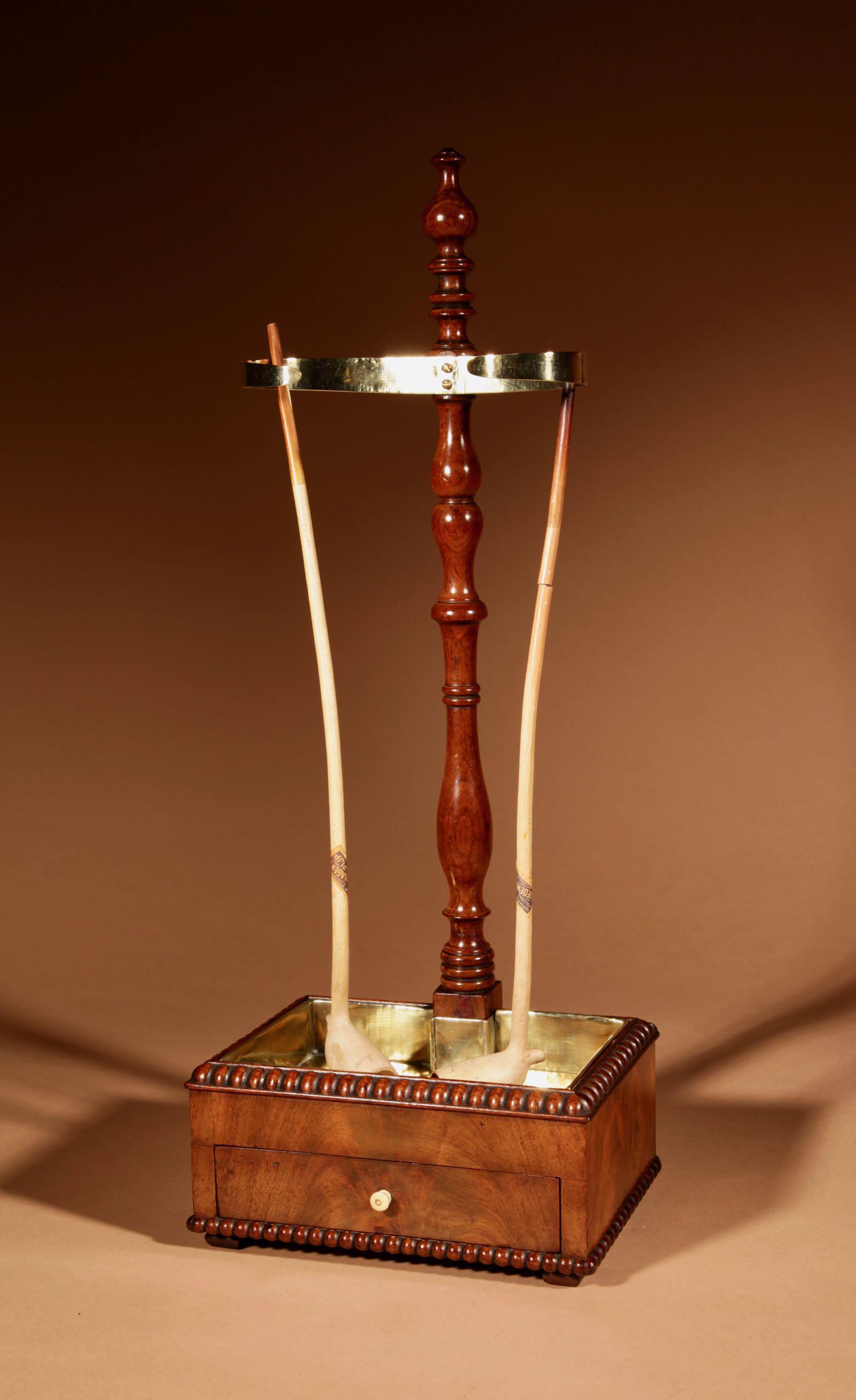 Very Decorative Rare Mahogany Brass Clay Pipe Stand (1 of 6)
