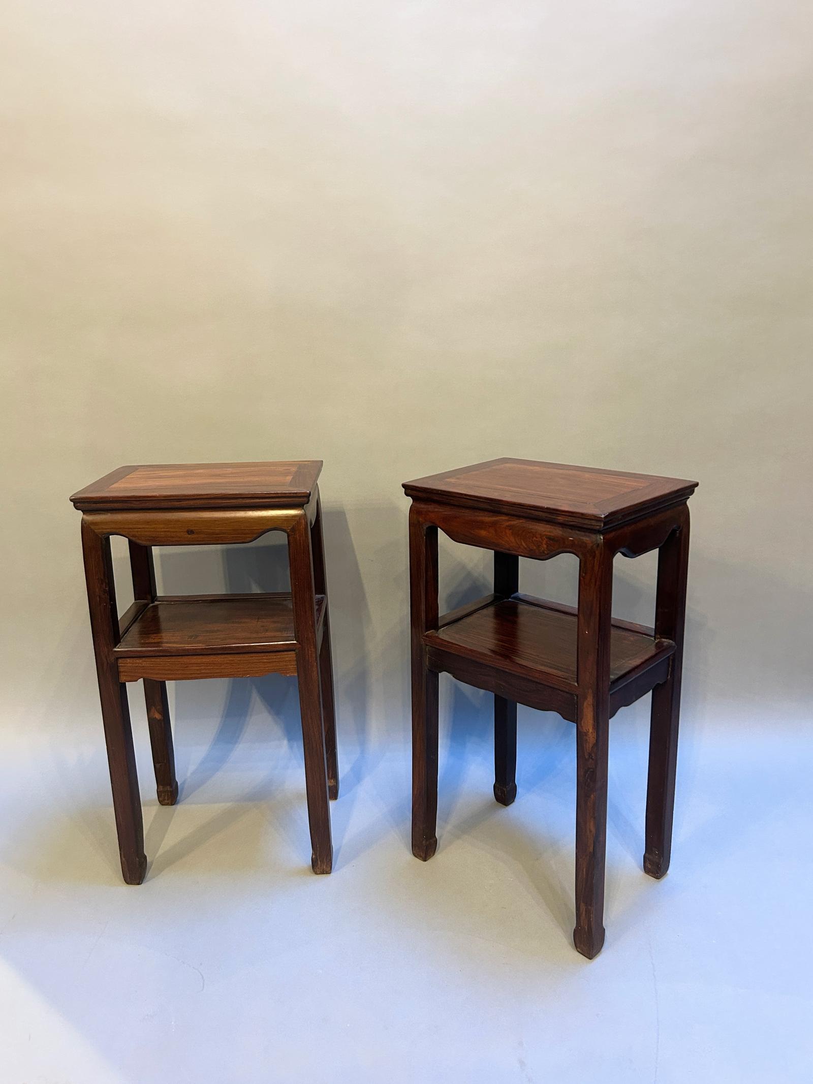 Pair Chinese Rosewood Side Lamp Tables (1 of 8) Pair Chinese Rosewood Side Lamp Tables (1 of 8)