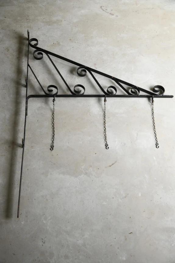 Large Black Wrought Iron Sign Hanger (1 of 9)
