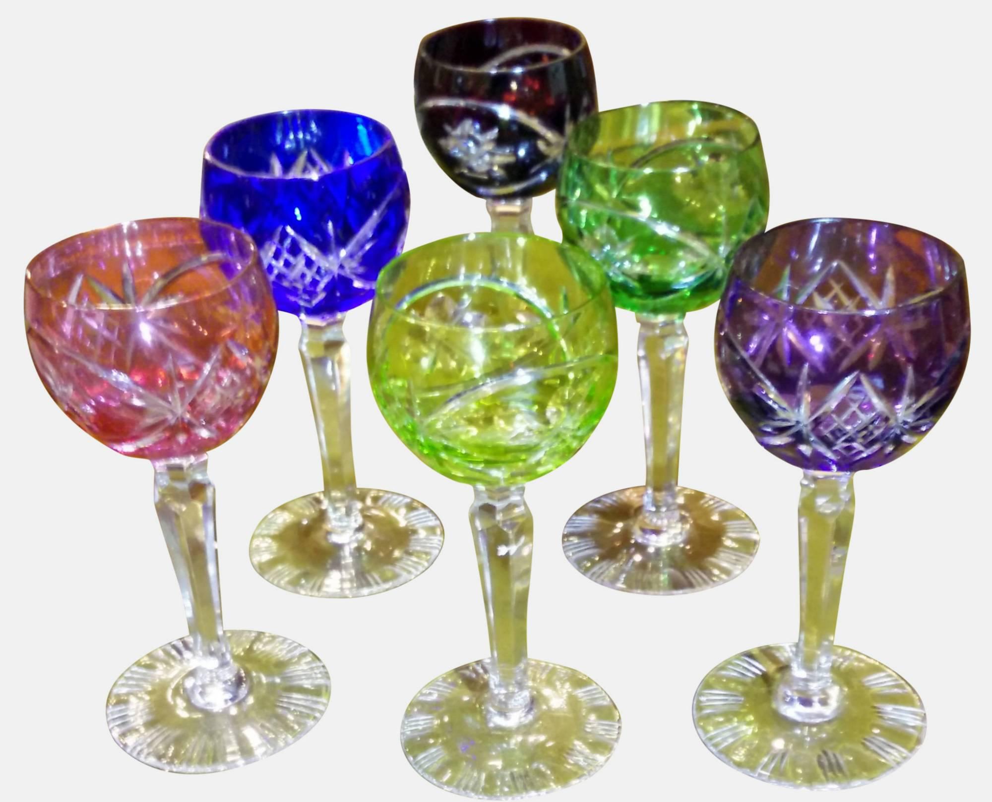 Set of 6 Coloured Hock Glasses (1 of 1) Set of 6 Coloured Hock Glasses (1 of 1)