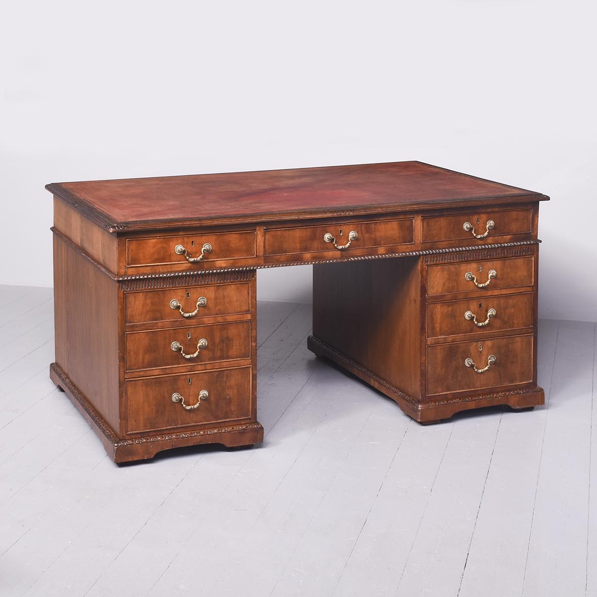 Georgian Style Mahogany Partners Desk (1 of 8) Georgian Style Mahogany Partners Desk (1 of 8)
