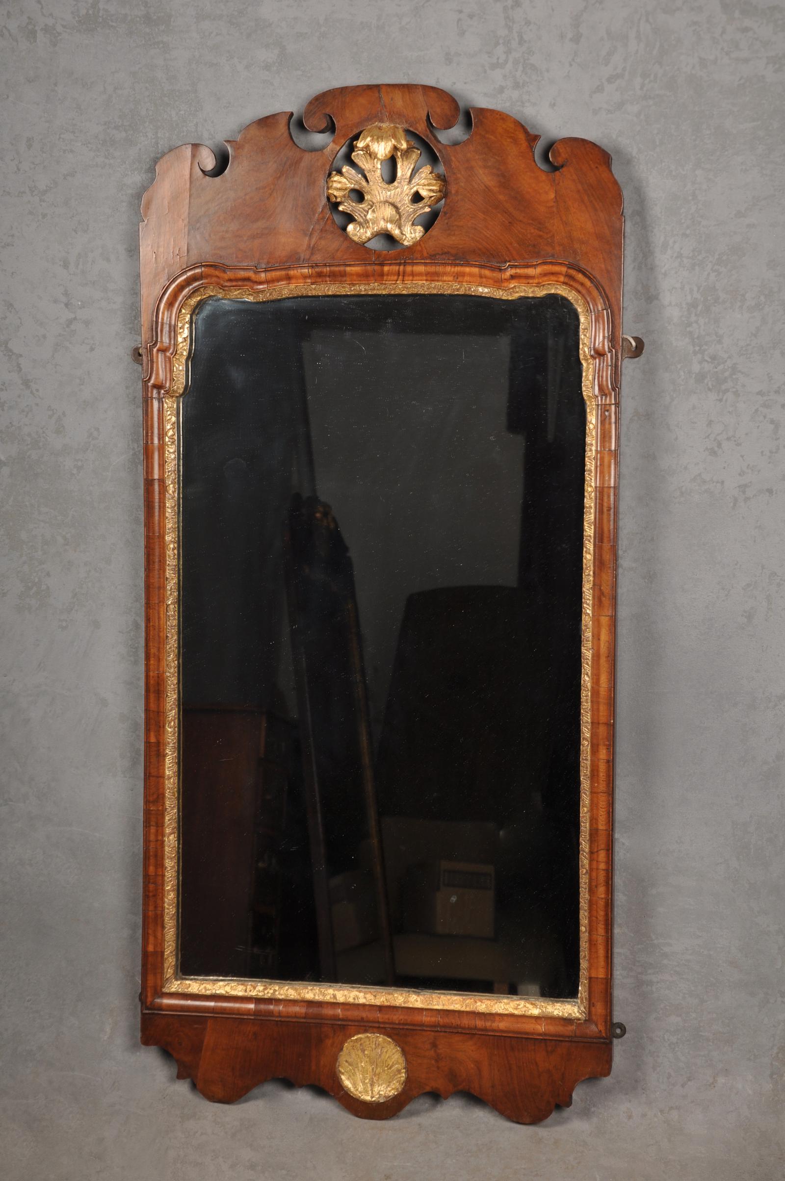 Early 18th Century Walnut & Giltwood Mirror (1 of 6)
