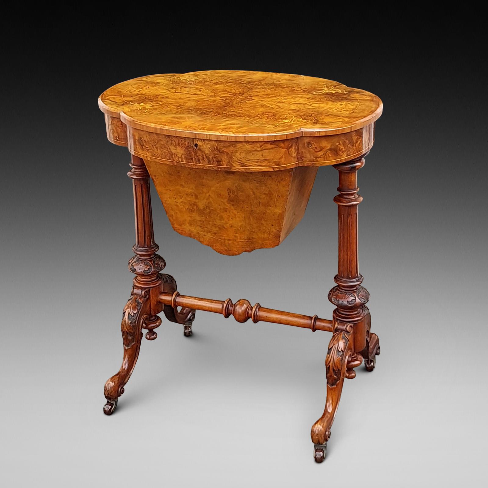 High Victorian Burr Walnut Work Table (1 of 9) High Victorian Burr Walnut Work Table (1 of 9)