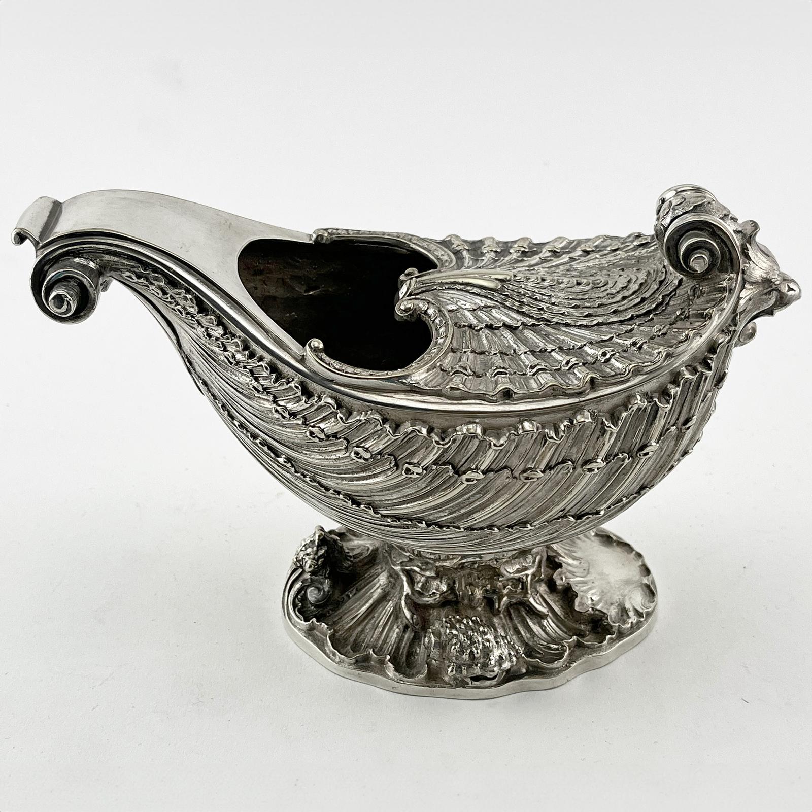 Cast Victorian Nautilus Shaped Silver Plated Spoon Warmer (1 of 7)
