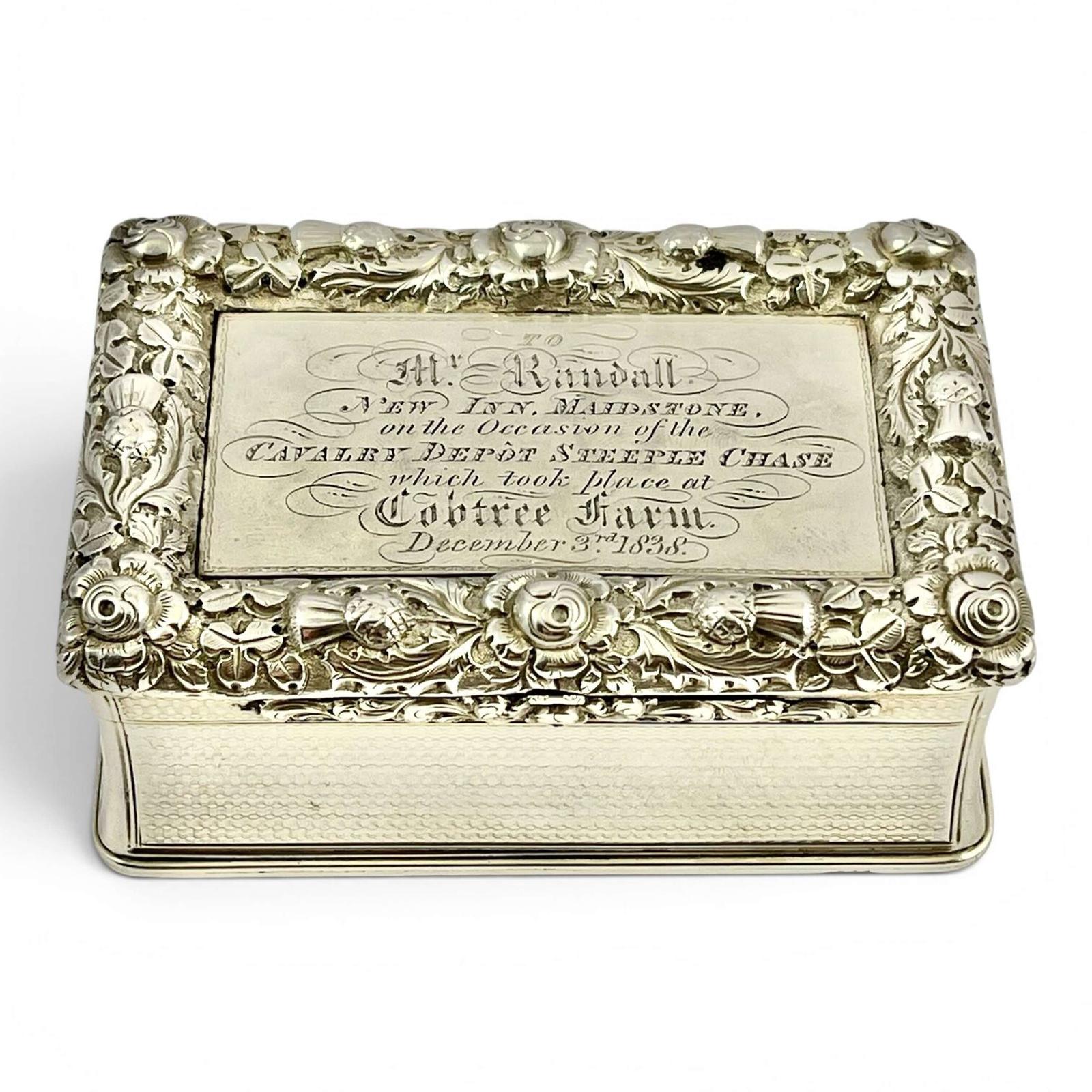 Large Antique Victorian Military Silver Snuff Box - London 1838 (1 of 9) Large Antique Victorian Military Silver Snuff Box - London 1838 (1 of 9)