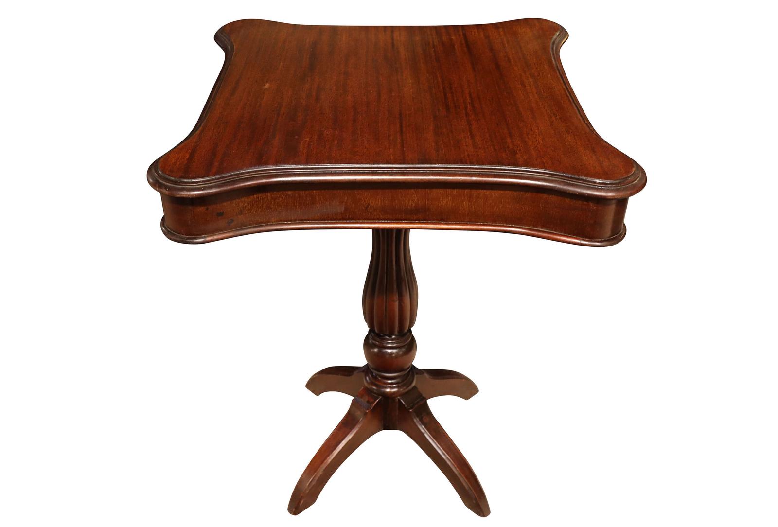 Unusual Early Victorian Mahogany Swivel-Top Gaming Table, c.1840 (1 of 4)