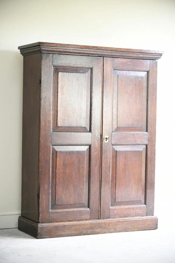 Antique Oak Panelled Two Door Cupboard Linen Press (1 of 12) Antique Oak Panelled Two Door Cupboard Linen Press (1 of 12)