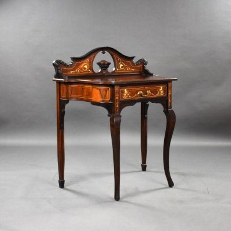 Victorian Rosewood Inlaid Writing Table (1 of 10)