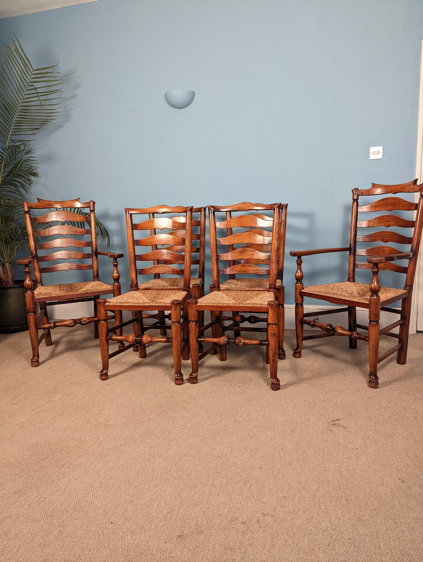 Set of Six '4+2' Ladderback Dining Chairs (1 of 6) Set of Six '4+2' Ladderback Dining Chairs (1 of 6)