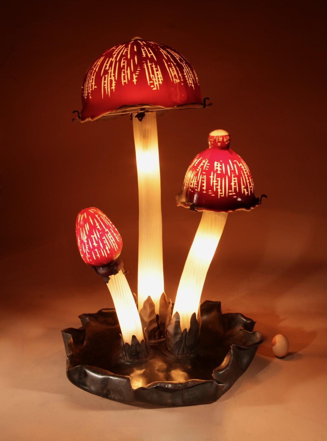 Bohemian? Impressive Large Glass Mushroom Lamp Circa 1960-80 (1 of 9)