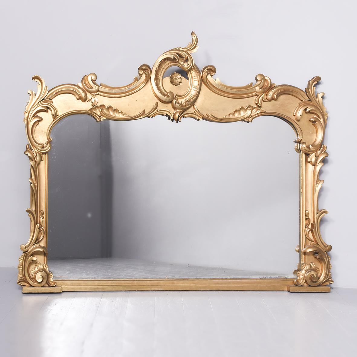William IV Carved & Giltwood Overmantel Mirror (1 of 9)