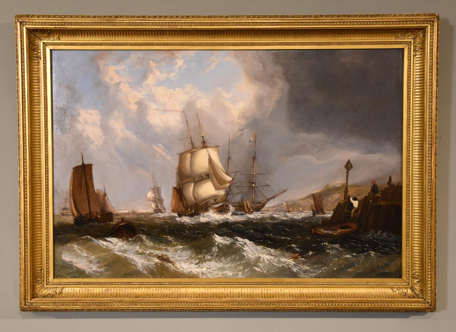 Oil Painting by William Broome of Ramsgate - Coastal Shipping (1 of 7) Oil Painting by William Broome of Ramsgate - Coastal Shipping (1 of 7)