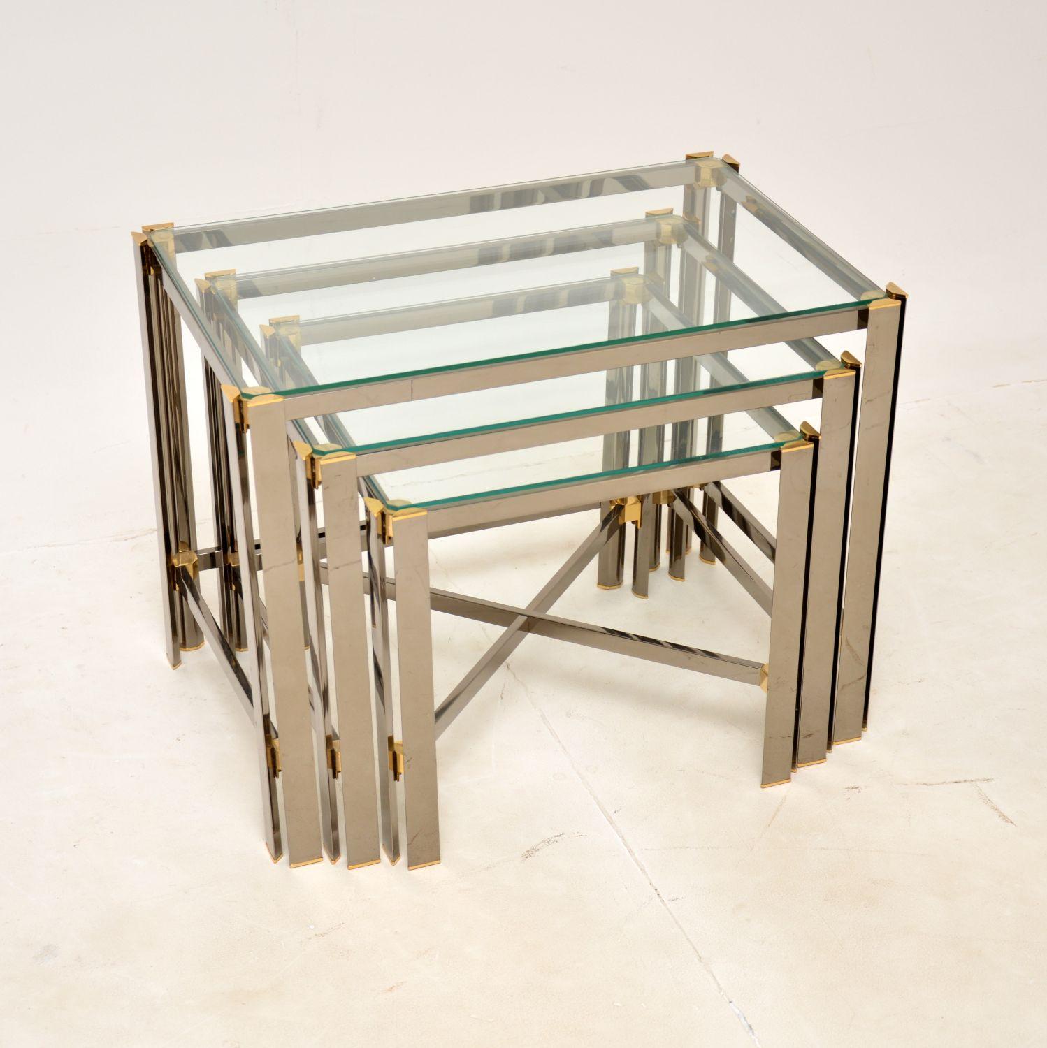 Vintage Italian Chrome & Brass Nest of Tables (1 of 11) Vintage Italian Chrome & Brass Nest of Tables (1 of 11)