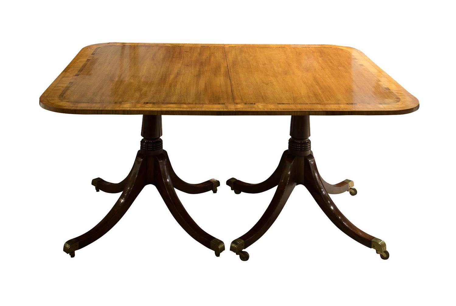 Georgian Inlaid Mahogany Pedestal Dining Table (1 of 1) Georgian Inlaid Mahogany Pedestal Dining Table (1 of 1)