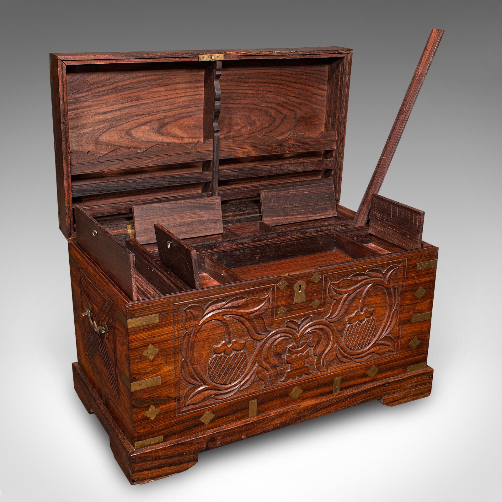 Antique Celebration Chest, Indian, Teak, Brass, Trunk, Coffee Table c.1900 (1 of 12)
