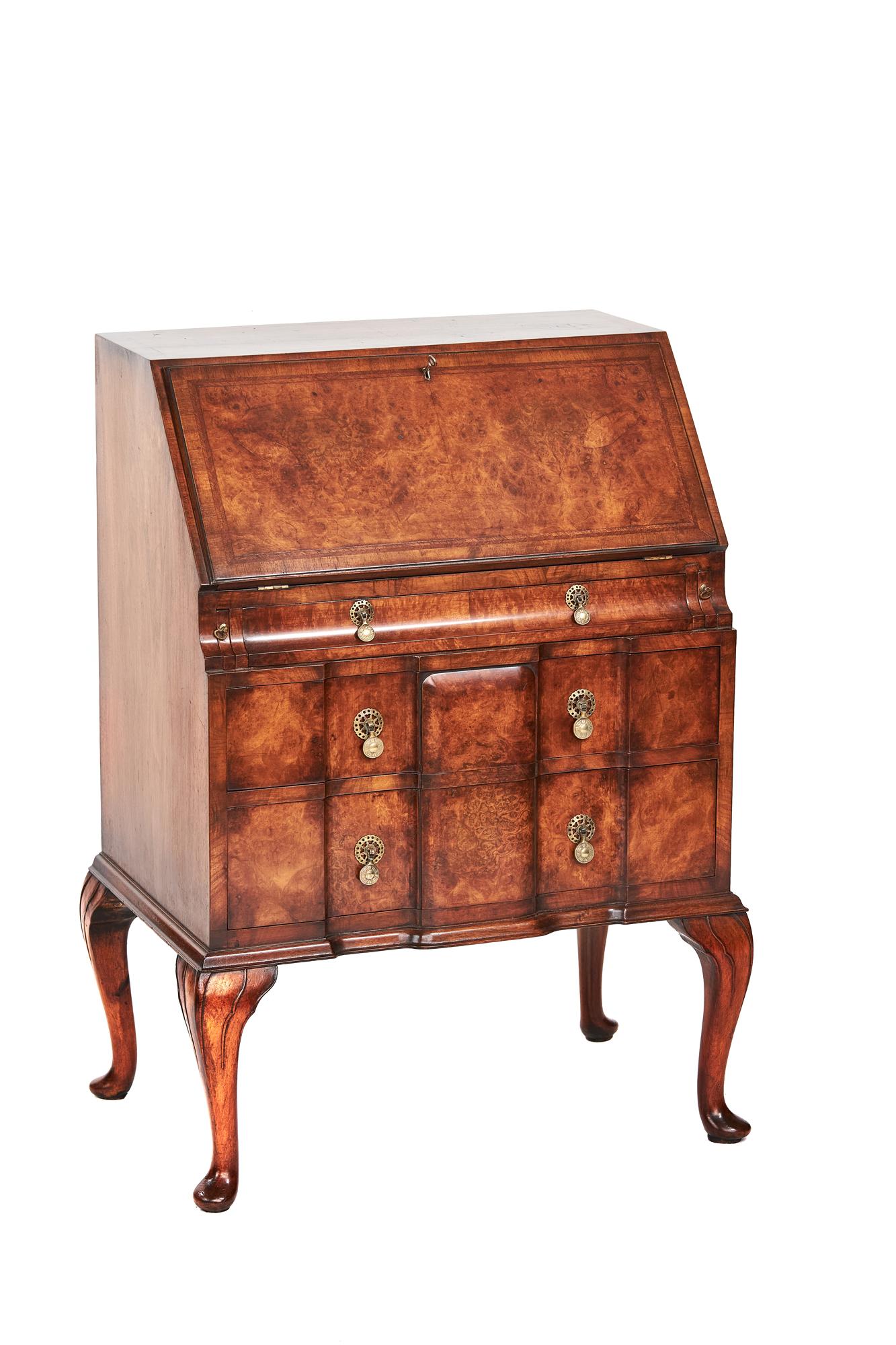 Burr Walnut Queen Anne Revival Bureau c.1930 (1 of 10) Burr Walnut Queen Anne Revival Bureau c.1930 (1 of 10)