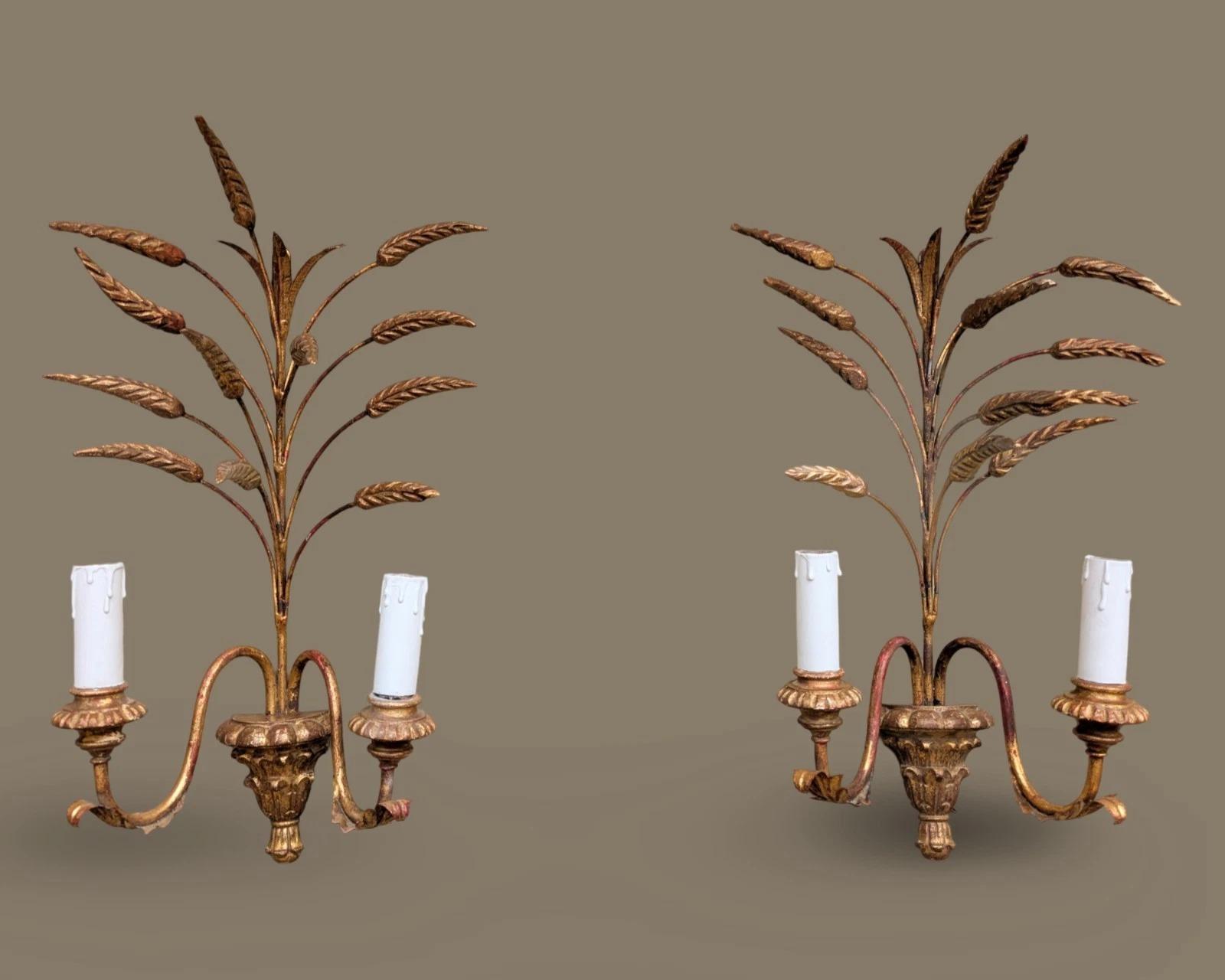 Antique Italian Gilt Toleware & Giltwood Wall Lights (1 of 9) Antique Italian Gilt Toleware & Giltwood Wall Lights (1 of 9)