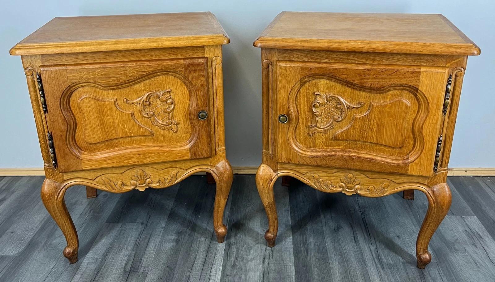Bedside Tables Pair Vintage French Cupboards Cabinets (1 of 13) Bedside Tables Pair Vintage French Cupboards Cabinets (1 of 13)