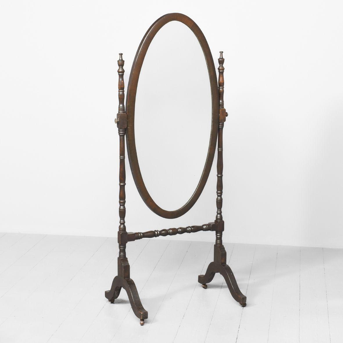 Neat Size Oval Cheval Mirror (1 of 8)