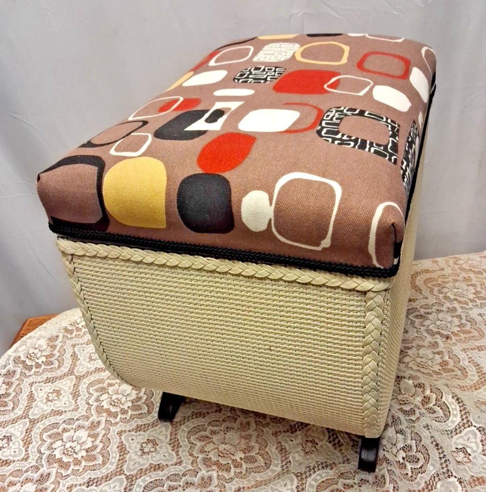 Antique Art Deco Styled Upholstered Ottoman Box (1 of 3)