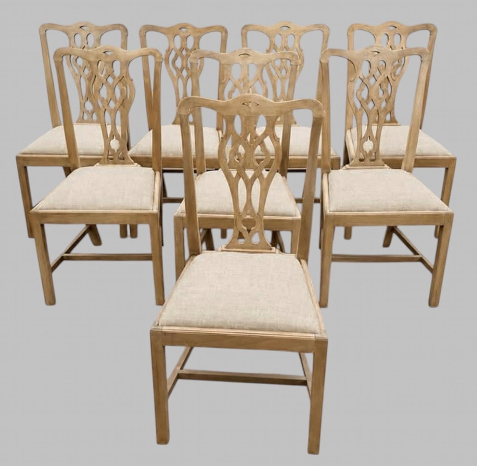 Set of Eight Mid-19th Century Bleached Mahogany Dining Chairs (1 of 7) Set of Eight Mid-19th Century Bleached Mahogany Dining Chairs (1 of 7)