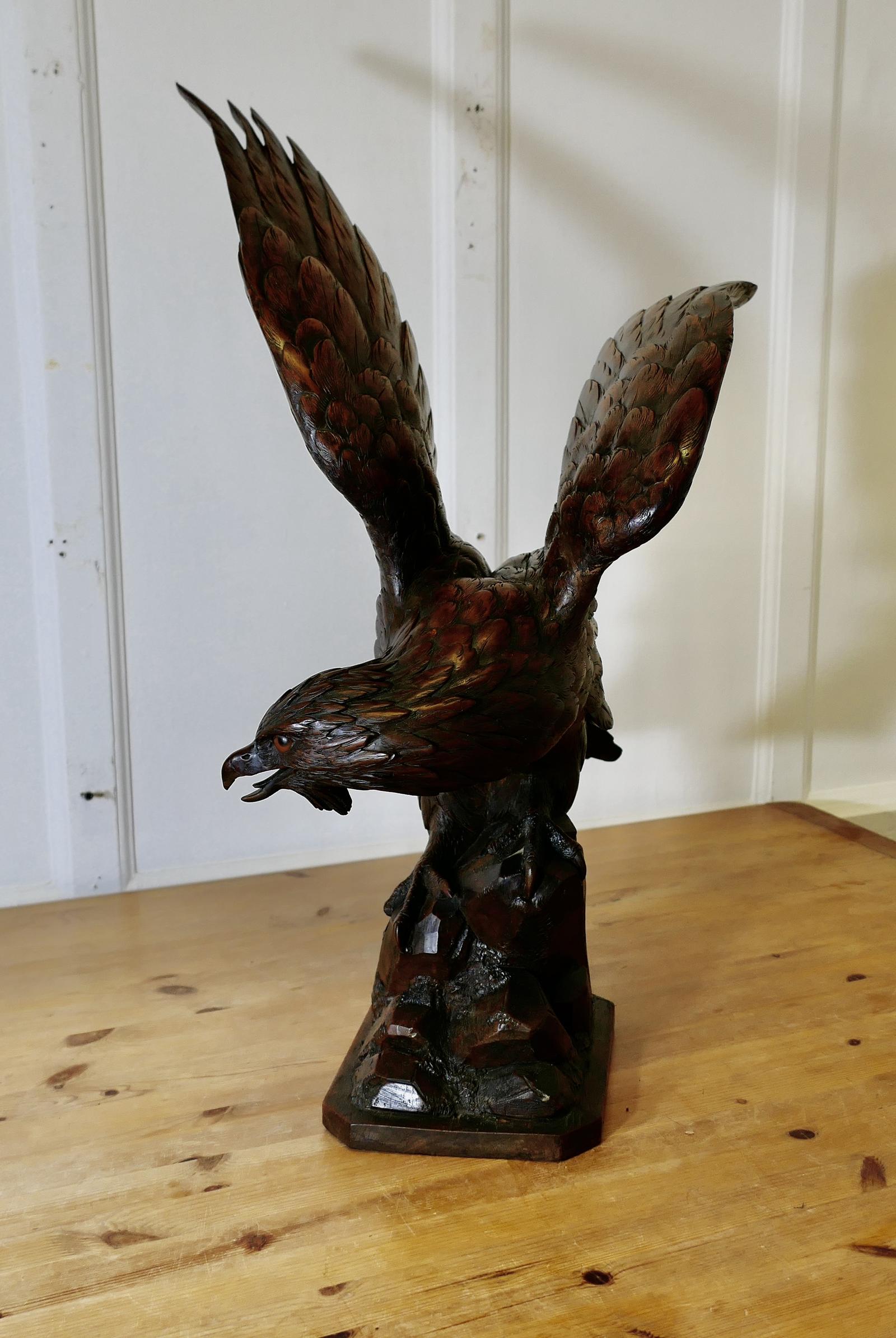 Large Black Forest Carved Eagle (1 of 24)