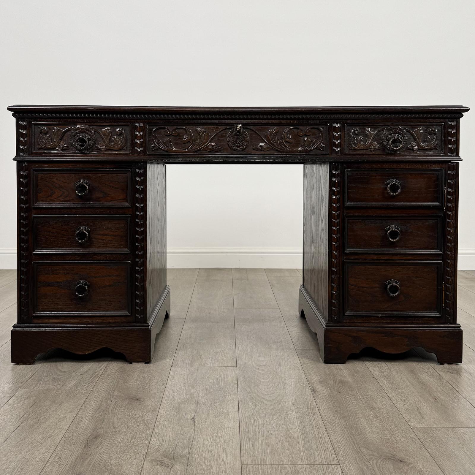 Vintage 20th Century Pedestal Desk Made By Jaycee (1 of 13)