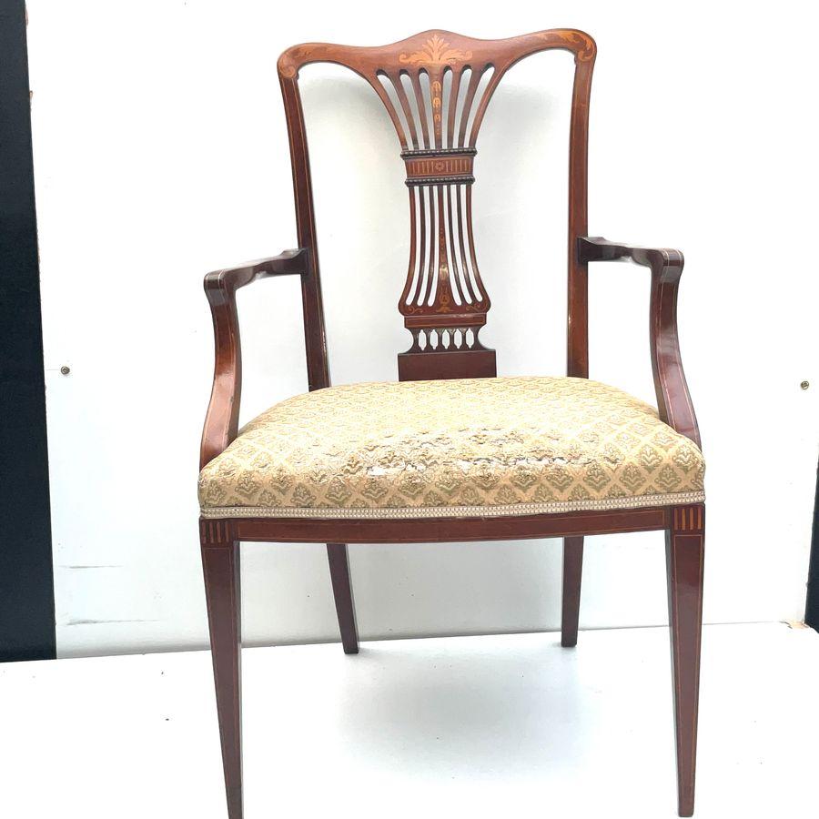 Inlaid Mahogany Desk Armchair (1 of 12) Inlaid Mahogany Desk Armchair (1 of 12)