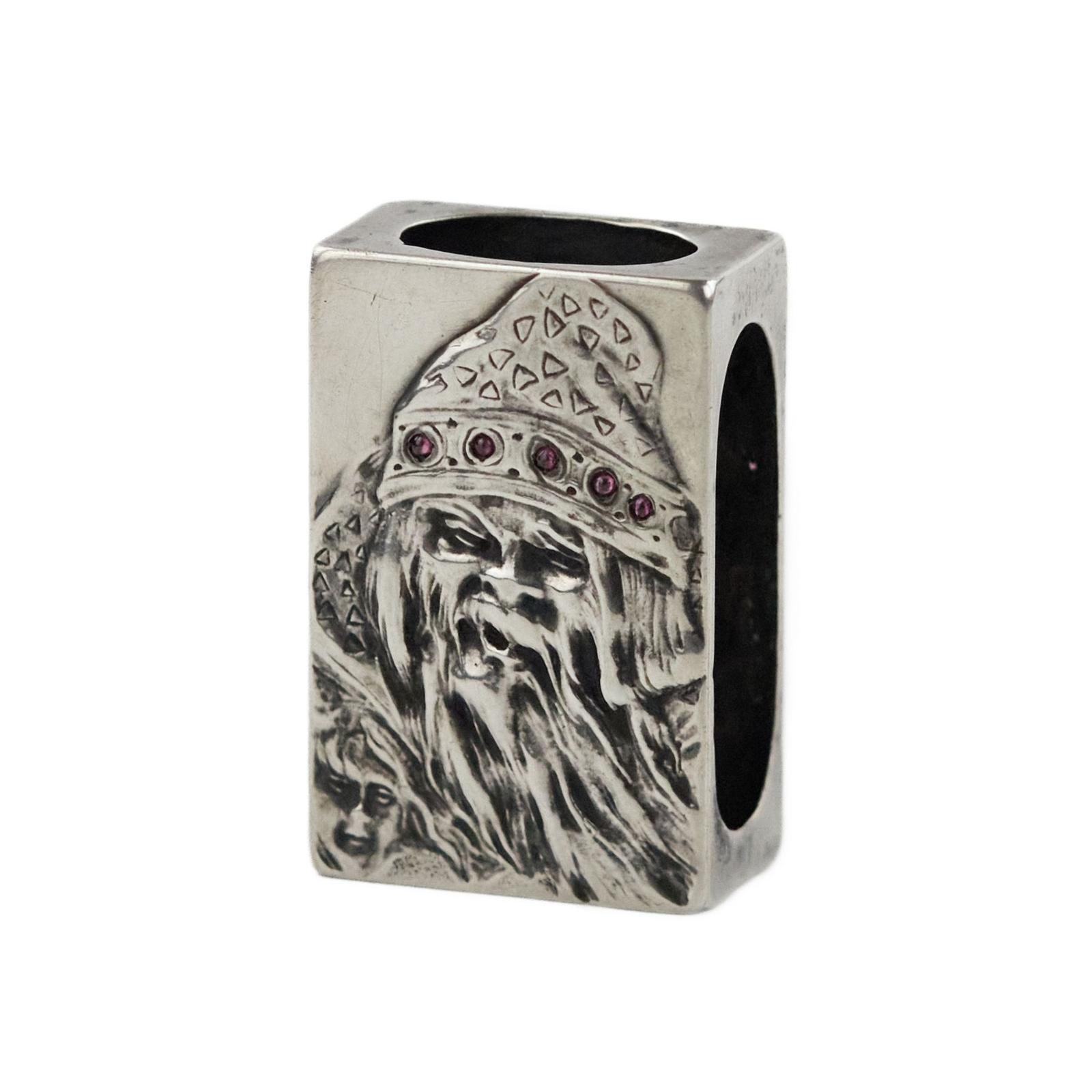 Silver Match Holder, Made in the Russian Art Nouveau Style, with the Image of a Goblin. (1 of 6)