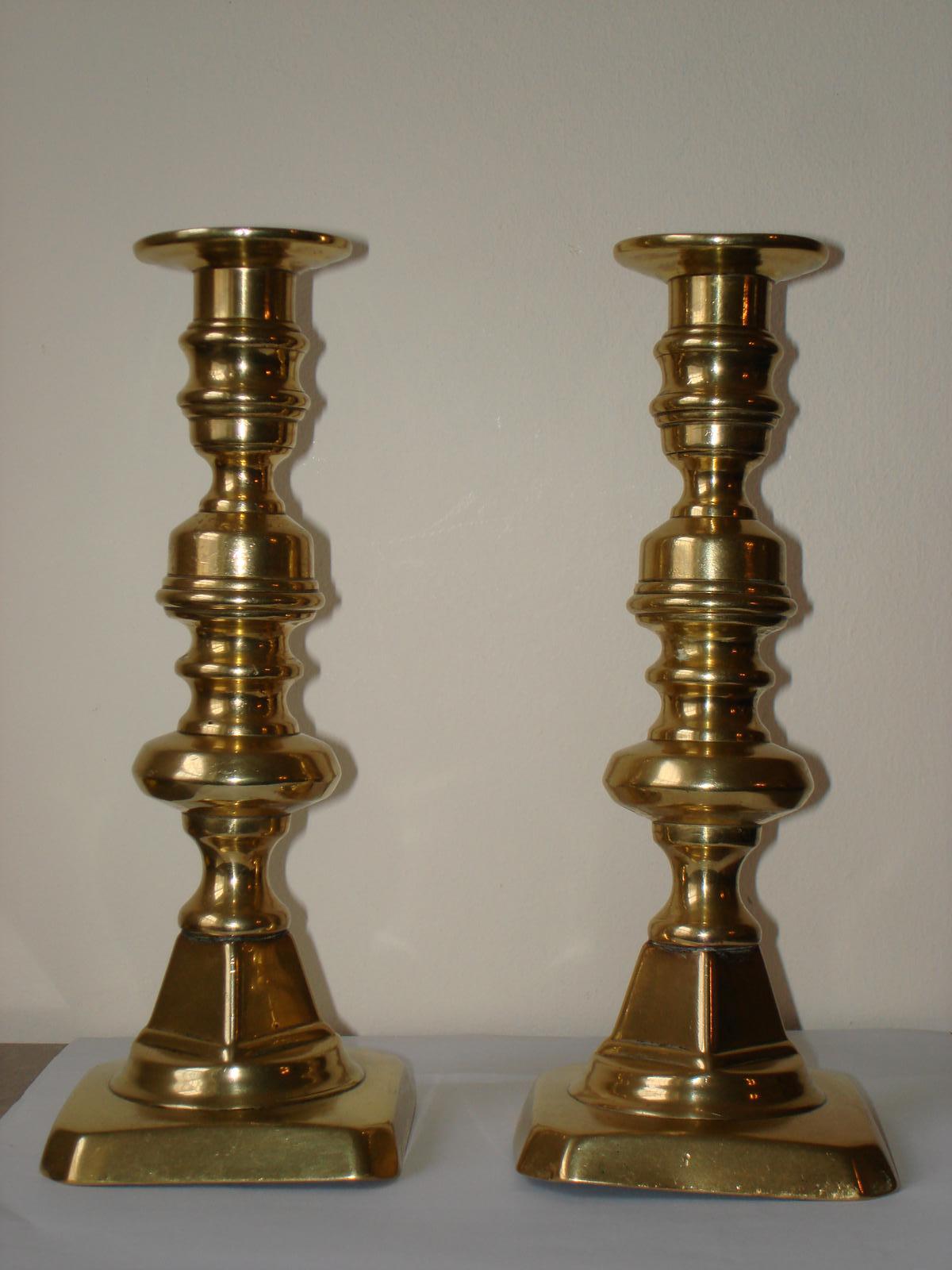 Pair of 19th Century Brass Candlesticks (1 of 1)