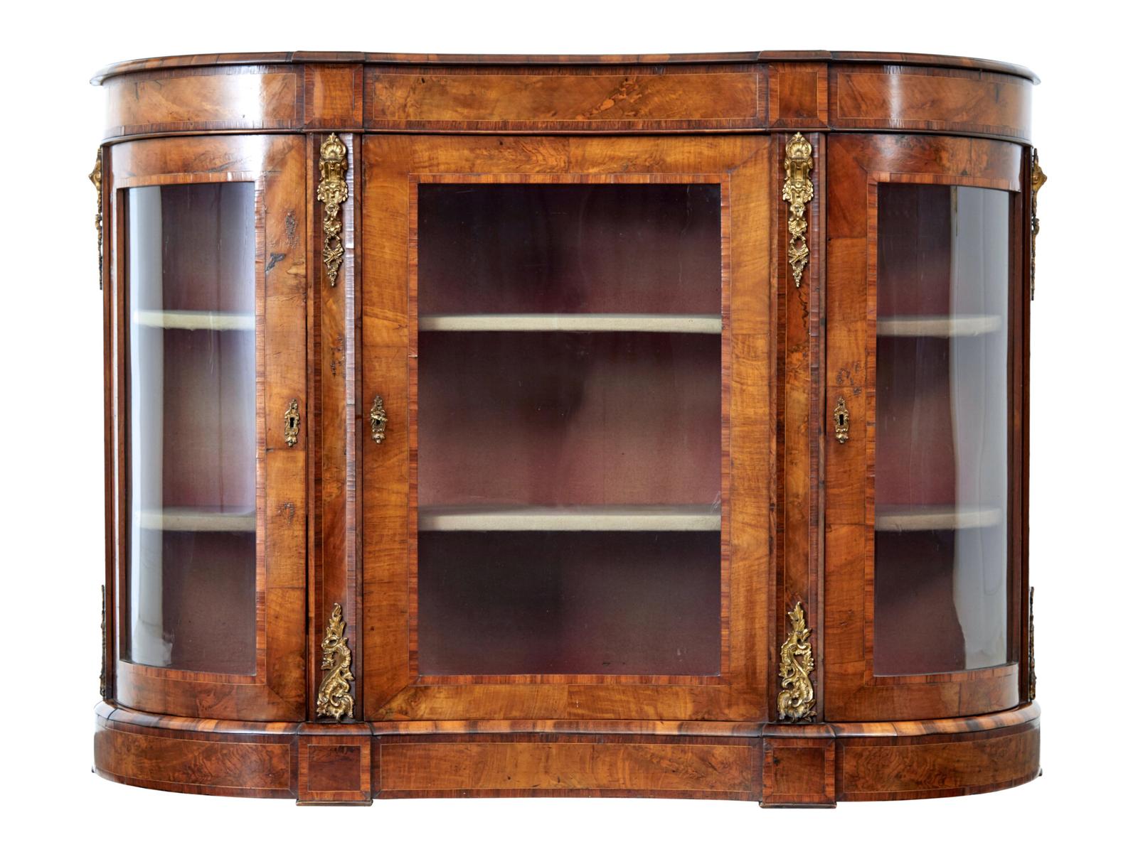 19th Century Victorian Glazed Walnut Sideboard (1 of 9)