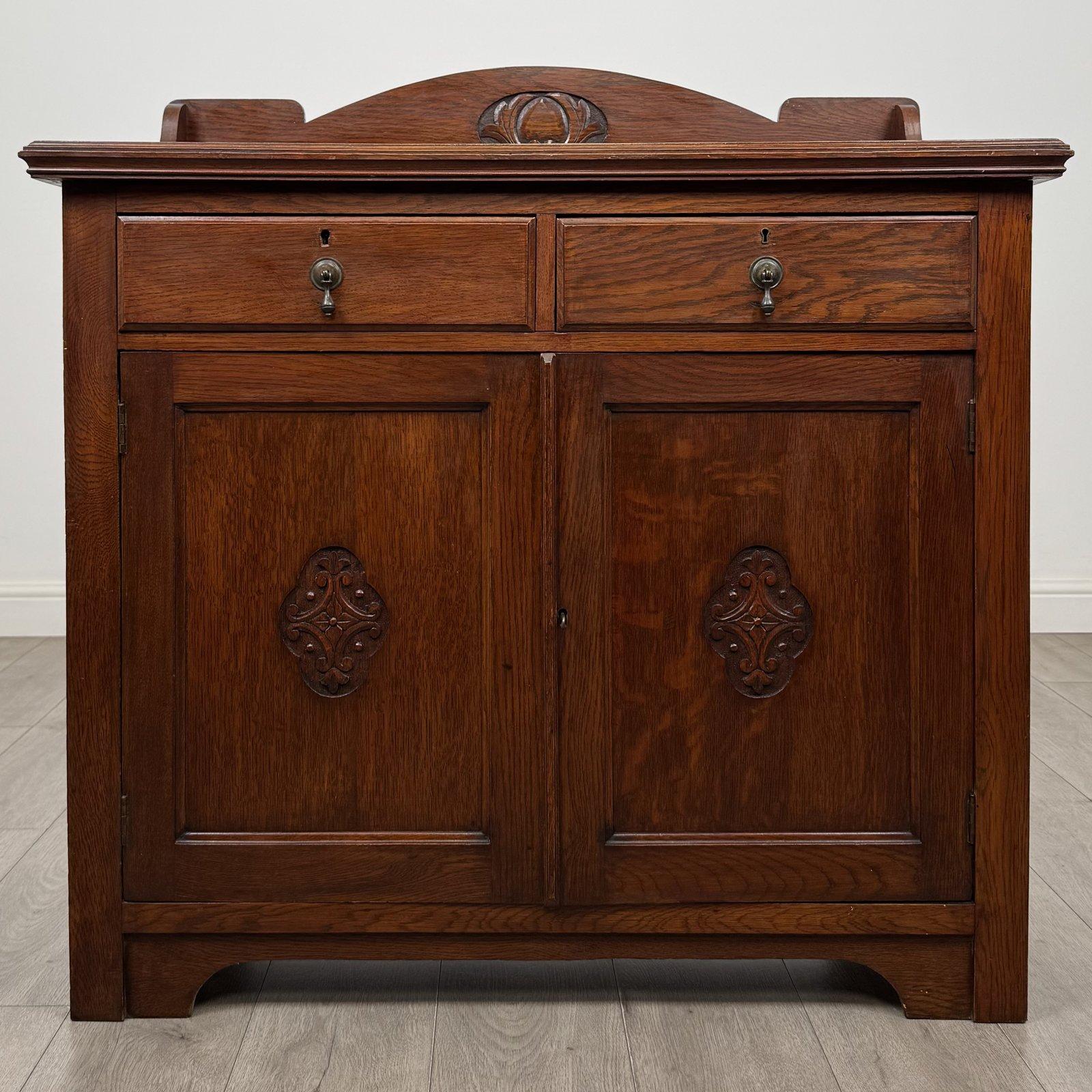 Antique Edwardian Oak Cupboard | Raised Gallery | AF-6487 (1 of 12) Antique Edwardian Oak Cupboard | Raised Gallery | AF-6487 (1 of 12)