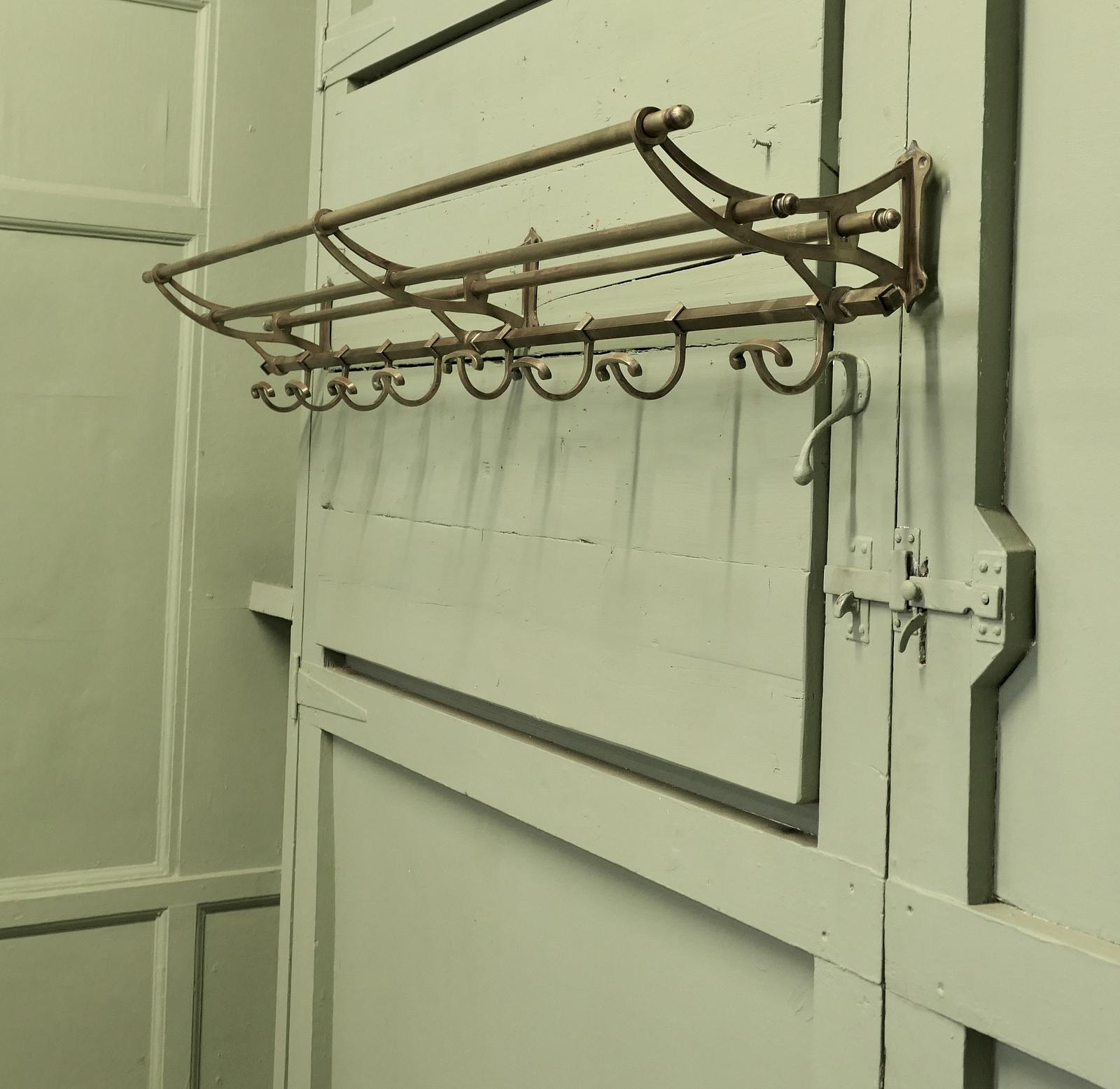 5ft Long French Art Deco Brass Hat & Coat Rack (1 of 7) 5ft Long French Art Deco Brass Hat & Coat Rack (1 of 7)