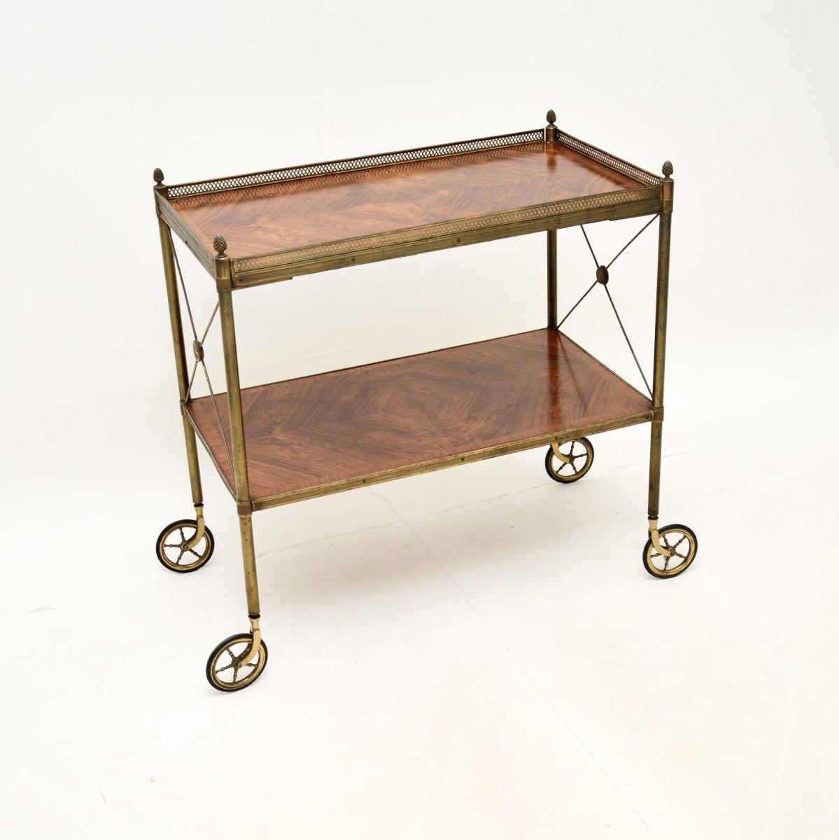 Vintage French Walnut and Brass Drinks Trolley (1 of 12) Vintage French Walnut and Brass Drinks Trolley (1 of 12)