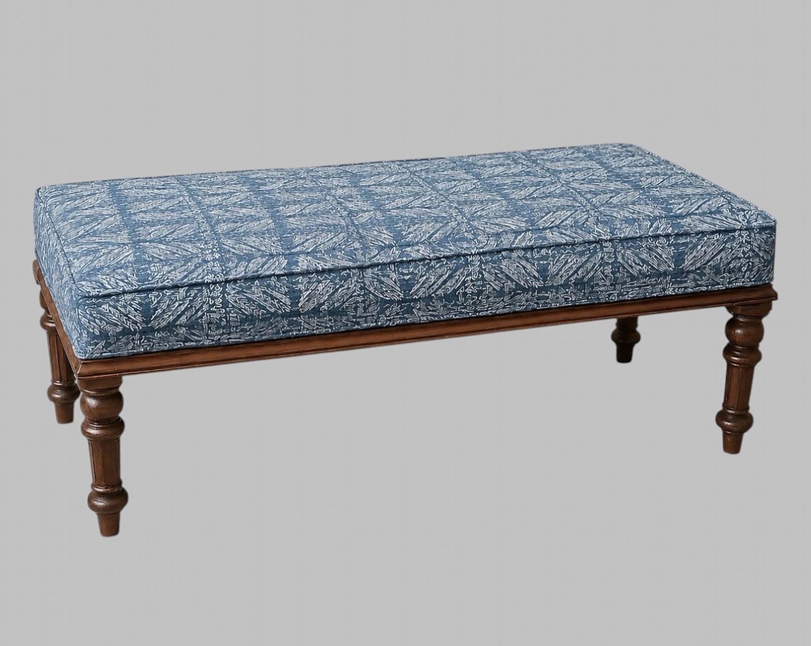 Late Victorian Walnut Window Seat Professionally Upholstered in Robert Kime (1 of 5) Late Victorian Walnut Window Seat Professionally Upholstered in Robert Kime (1 of 5)