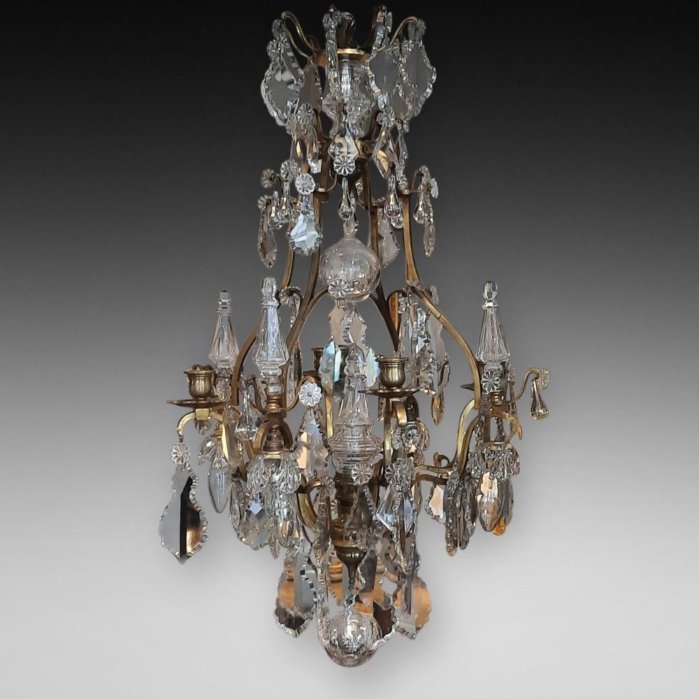 Early 20th Century French Brass Framed Chandelier (1 of 7) Early 20th Century French Brass Framed Chandelier (1 of 7)