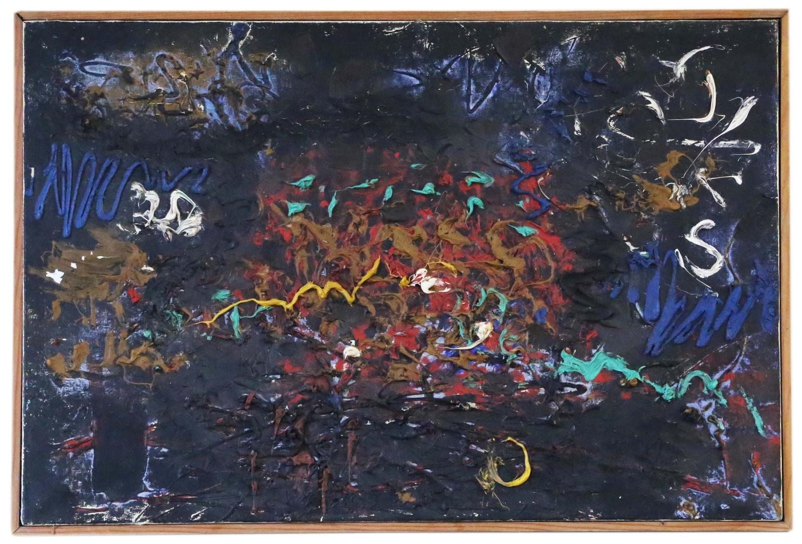 Large Relief Painting Artwork Circle Manner of Leon Kossoff - Late 1950s (1 of 7) Large Relief Painting Artwork Circle Manner of Leon Kossoff - Late 1950s (1 of 7)