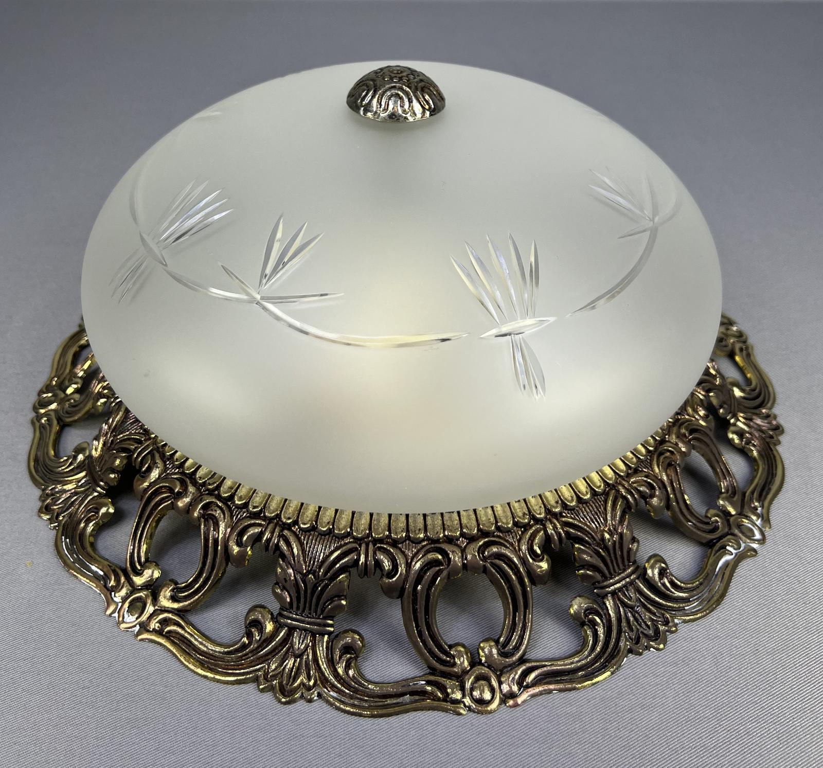 Stunning Ceiling Lamp Made of Brass & Pressed Pendant (1 of 8)