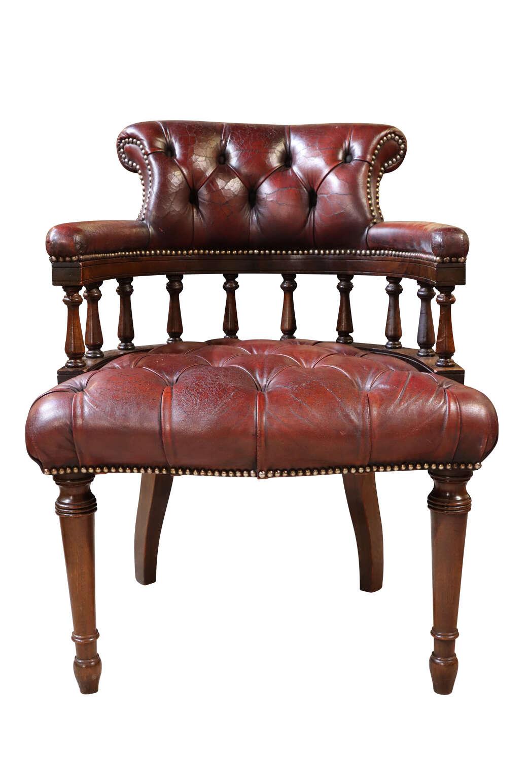 Mahogany and Leather Desk Chair (1 of 4)