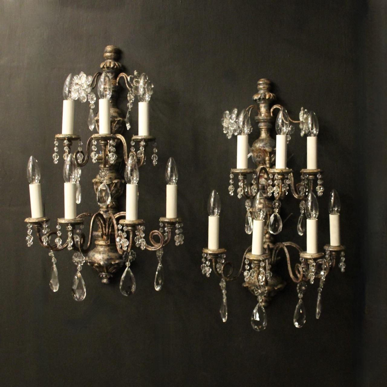 Italian Florentine 7 Light Giltwood Wall Lights (1 of 10) Italian Florentine 7 Light Giltwood Wall Lights (1 of 10)