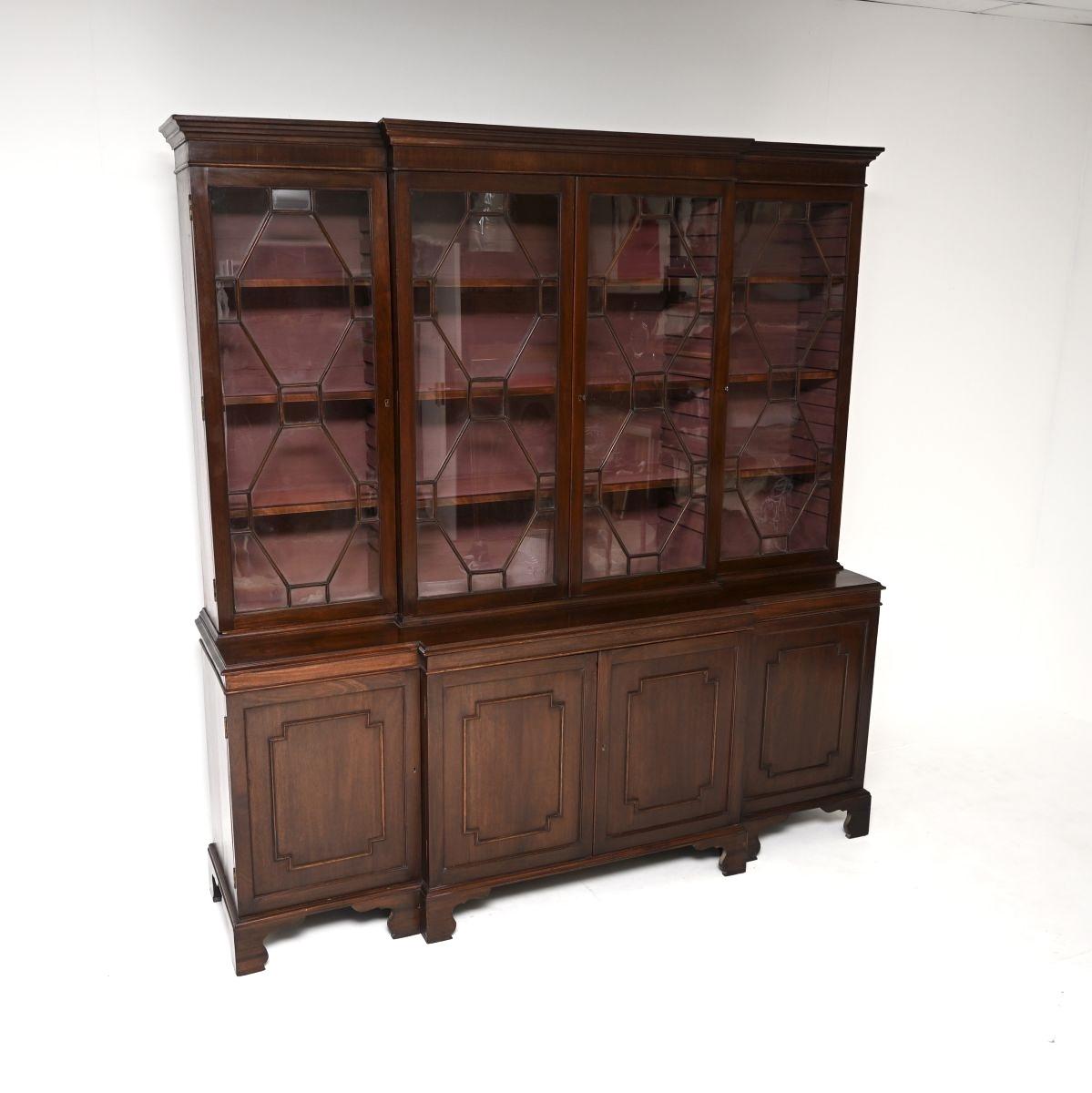 Antique Edwardian Mahogany Breakfront Bookcase (1 of 10) Antique Edwardian Mahogany Breakfront Bookcase (1 of 10)