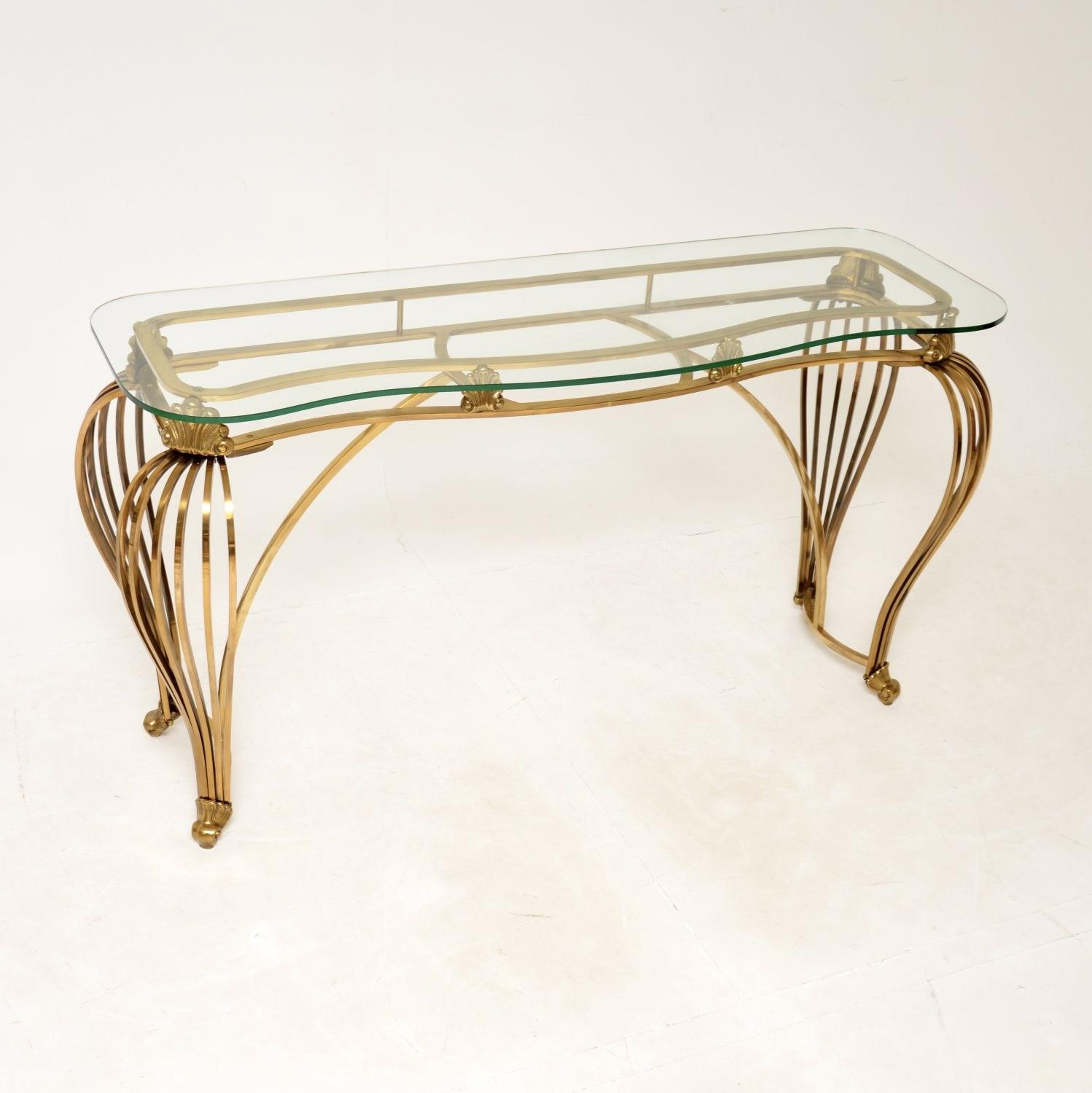Vintage Italian Brass & Glass Console Table (1 of 10) Vintage Italian Brass & Glass Console Table (1 of 10)