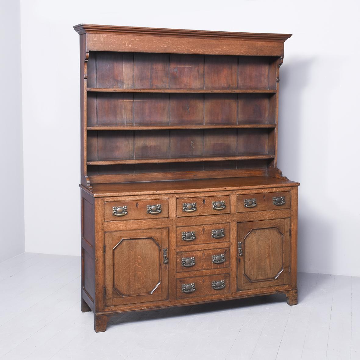 George III Oak 2 Part Dresser (1 of 10)