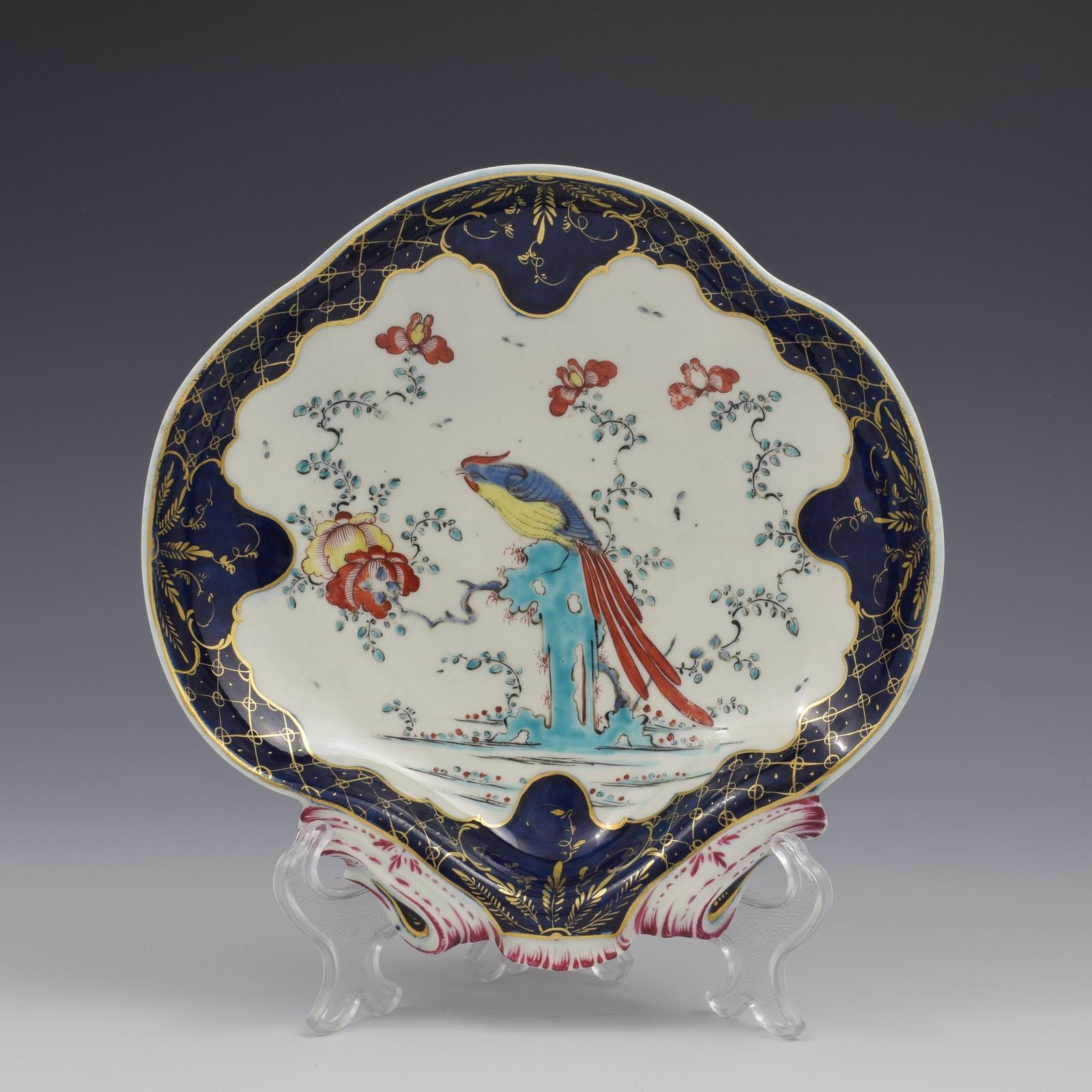 First Period Worcester Porcelain Sir Joshua Reynolds Shell Dessert Dish c.1770 (1 of 6)