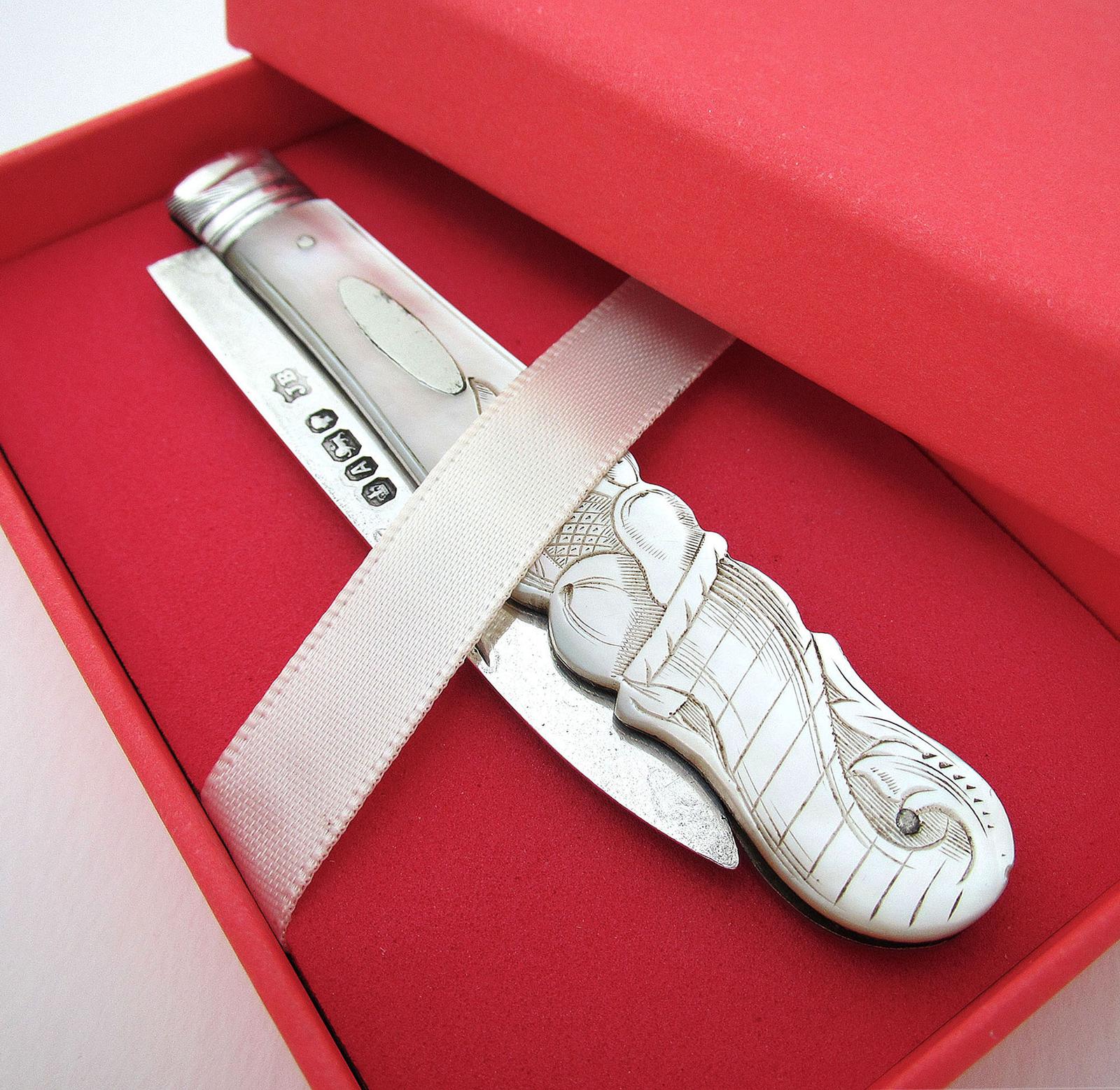 Antique Victorian Sterling Silver & Mother of Pearl Sheffield Pocket Folding Fruit Knife Jonathan Bell (1 of 9) Antique Victorian Sterling Silver & Mother of Pearl Sheffield Pocket Folding Fruit Knife Jonathan Bell (1 of 9)