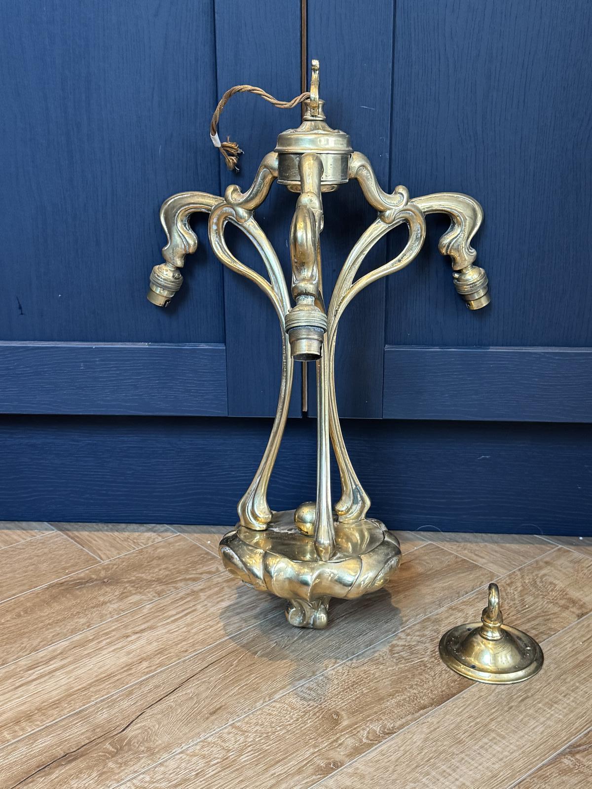 Art Nouveau Gilt Bronze Ceiling Light (1 of 11) Art Nouveau Gilt Bronze Ceiling Light (1 of 11)