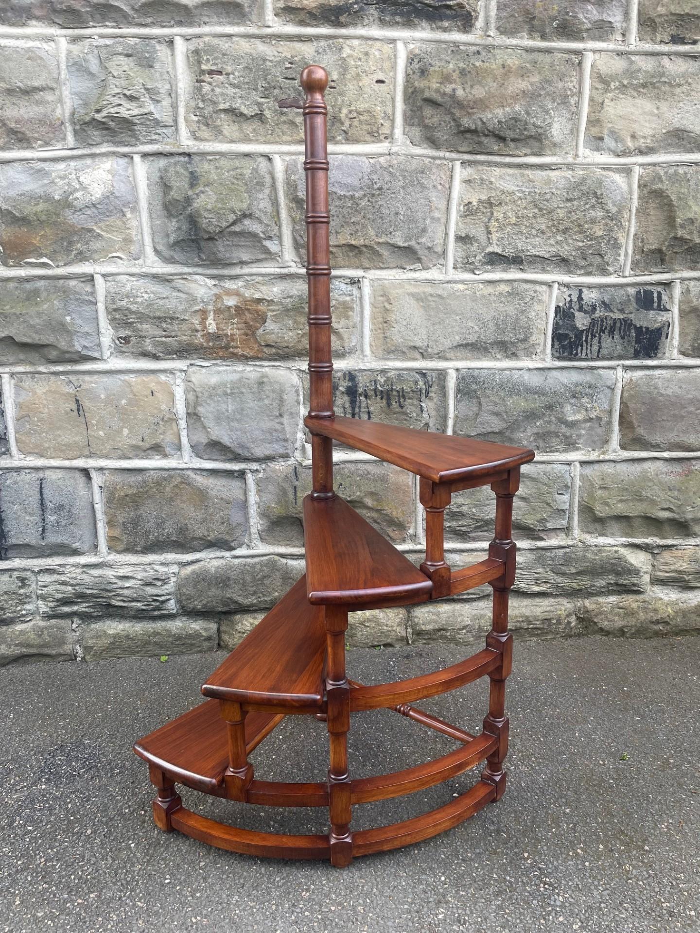 Vintage Mahogany Spiral Library Steps (1 of 8) Vintage Mahogany Spiral Library Steps (1 of 8)