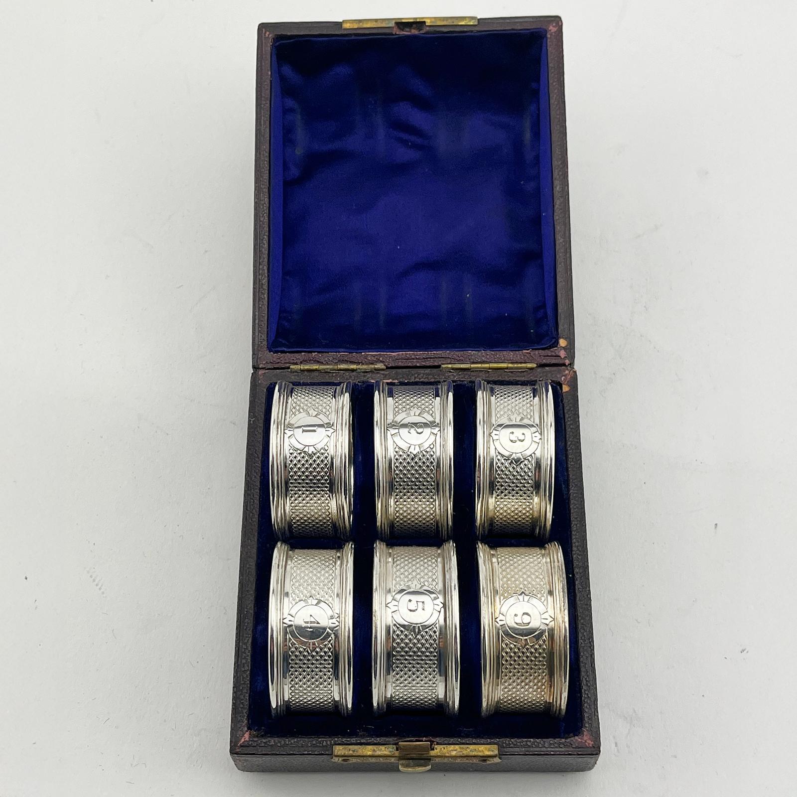 Decorative Set of Six Victorian Silver Plated Napkin Rings (1 of 5) Decorative Set of Six Victorian Silver Plated Napkin Rings (1 of 5)
