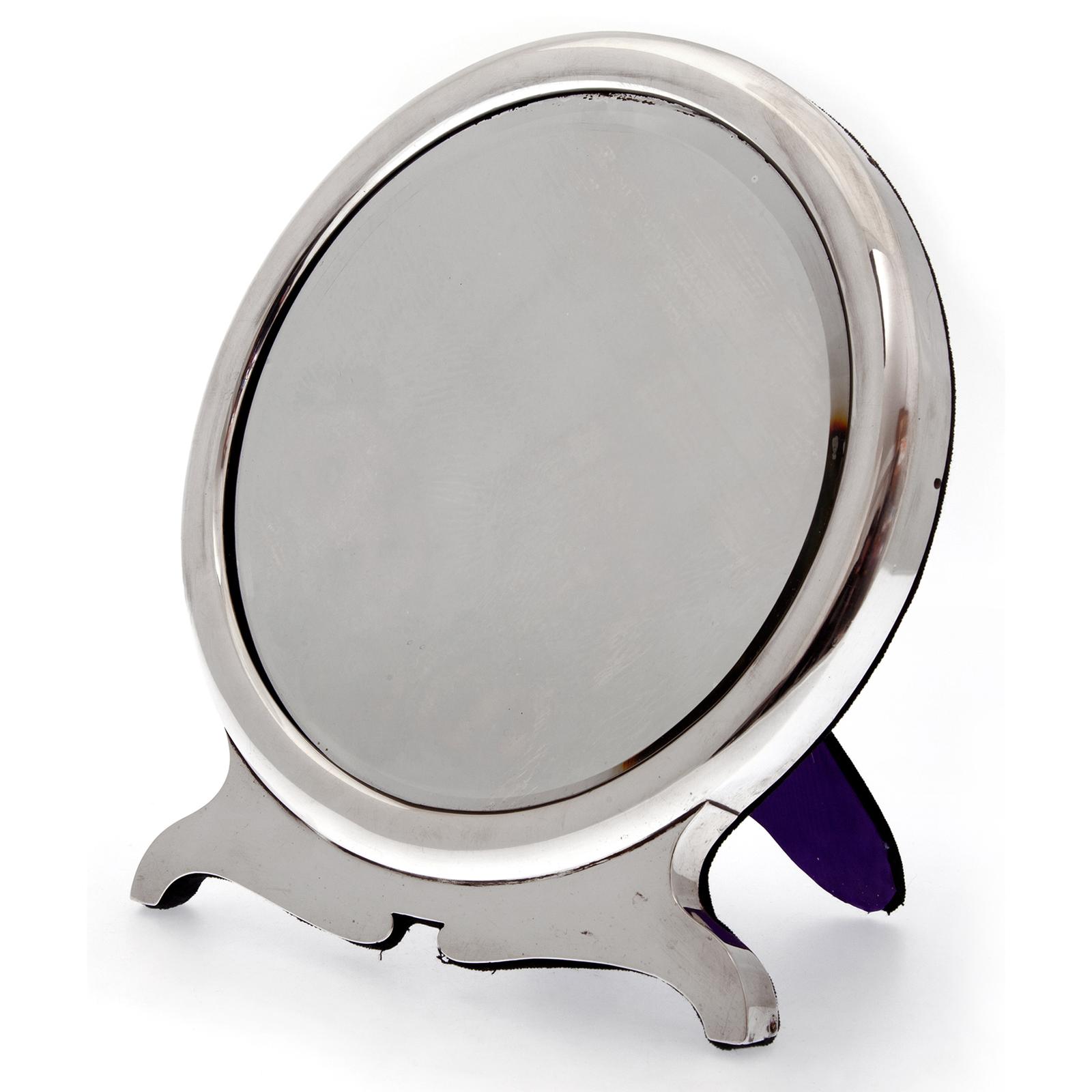 Plain Silver Circular Dressing Table Mirror by William Comyns (1 of 4) Plain Silver Circular Dressing Table Mirror by William Comyns (1 of 4)